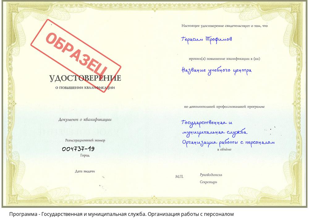Государственная и муниципальная служба. Организация работы с персоналом Воткинск
