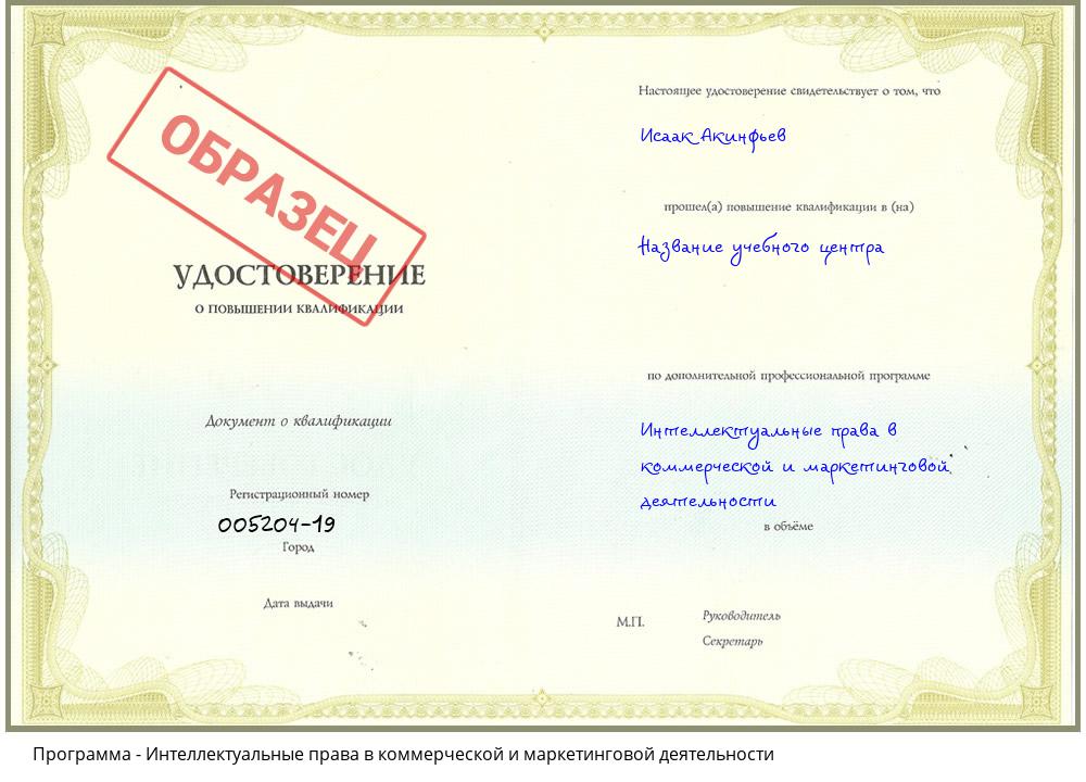 Интеллектуальные права в коммерческой и маркетинговой деятельности Воткинск