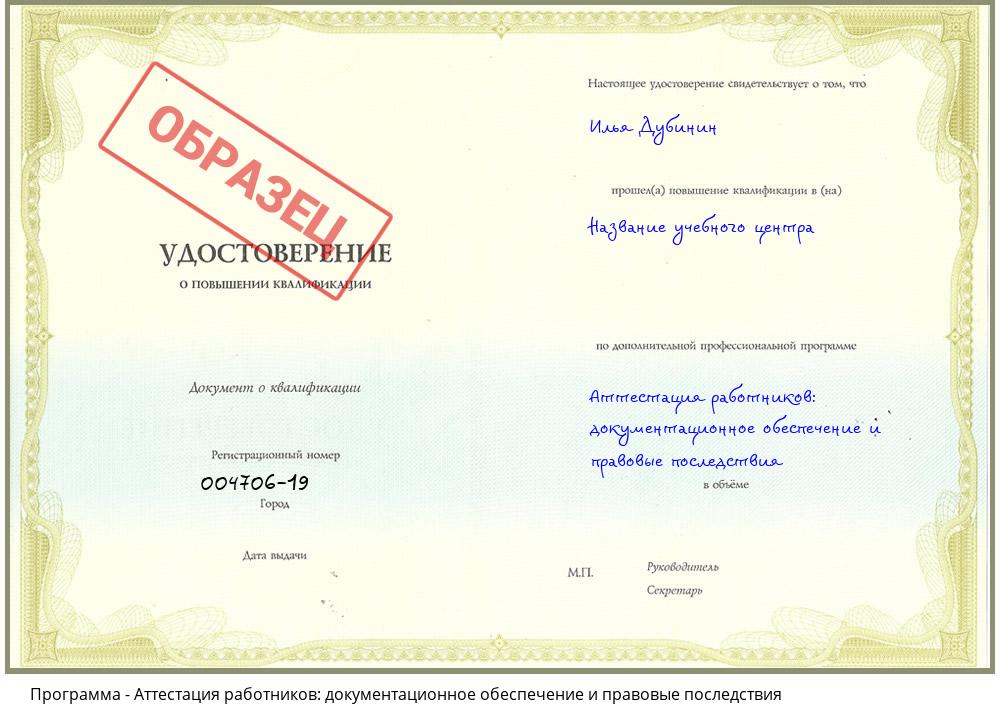 Аттестация работников: документационное обеспечение и правовые последствия Воткинск