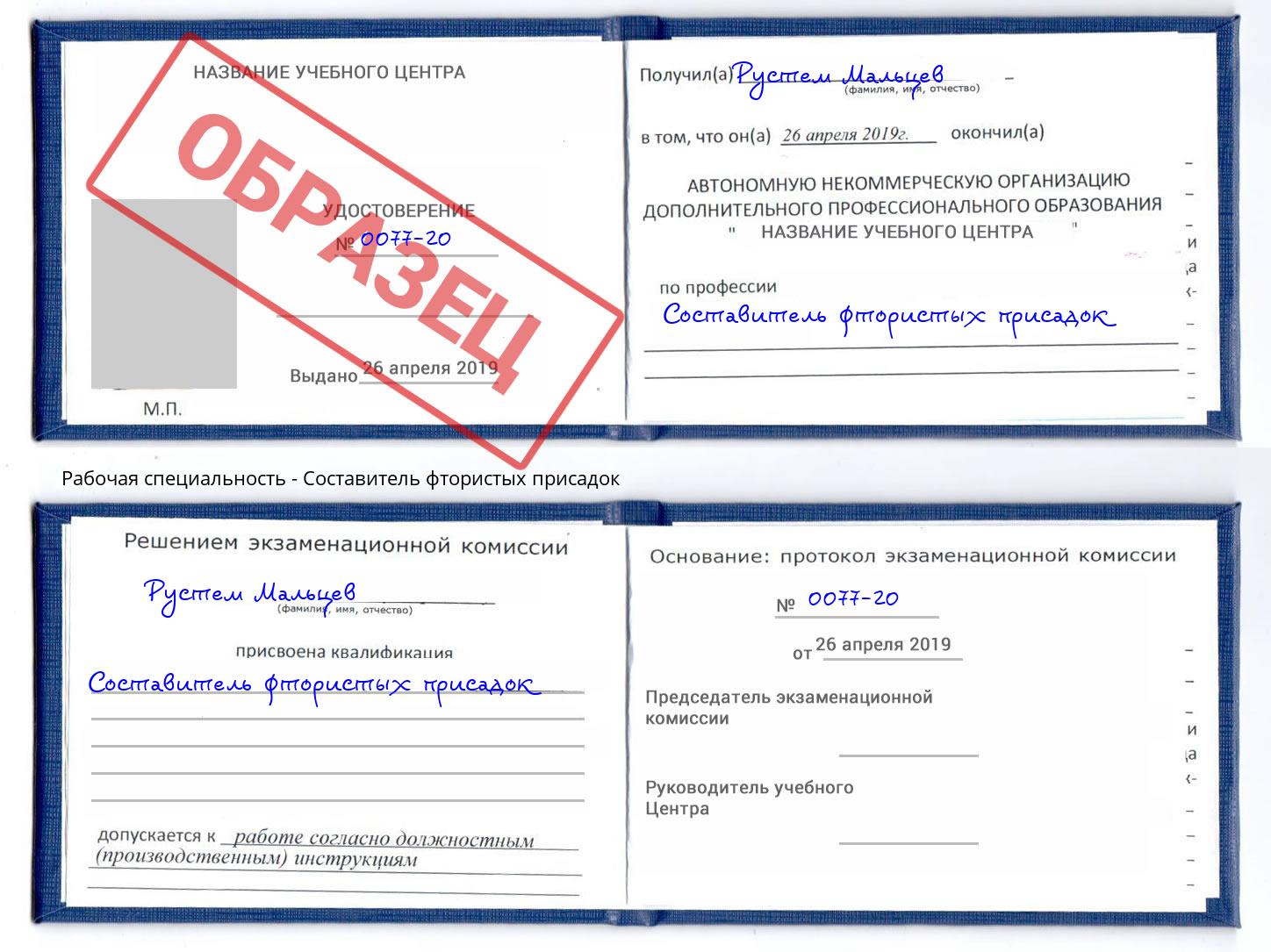 Составитель фтористых присадок Воткинск