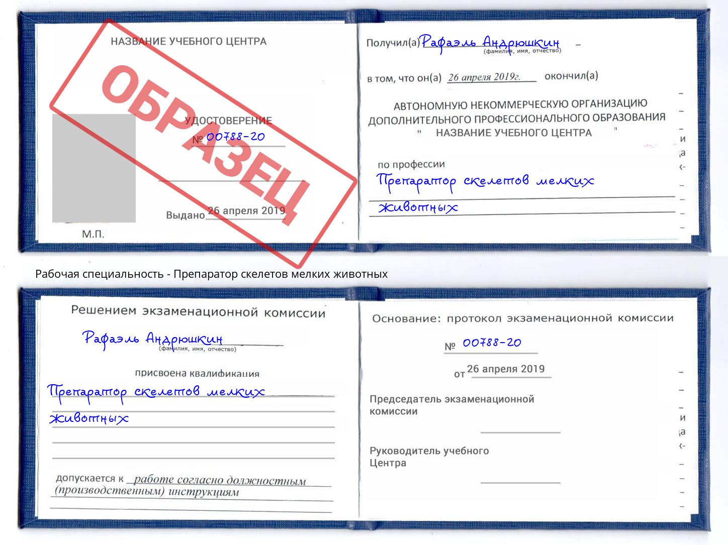 Препаратор скелетов мелких животных Воткинск
